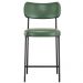 Kit 03 Banquetas Baixa Bar Cozinha Sala De Jantar Preto Elira L02 Couríssimo Verde - Lyam Decor