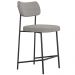 Kit 03 Banquetas Baixa Bar Cozinha Sala De Jantar Preto Elira L02 Linho Cinza Escuro - Lyam Decor