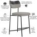 Kit 03 Banquetas Baixa Bar Cozinha Sala Jantar Preto Elira L02 Couríssimo Preto Linho Cinza - Lyam Decor