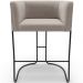Kit 03 Banquetas Baixa Base de Aço Preto Betina D02 Bouclê Creme C-54 - Lyam Decor