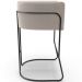 Kit 03 Banquetas Baixa Base de Aço Preto Betina D02 Bouclê Creme C-54 - Lyam Decor
