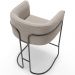 Kit 03 Banquetas Baixa Base de Aço Preto Betina D02 Bouclê Creme C-54 - Lyam Decor