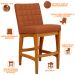 Kit 03 Banquetas Baixa Cozinha Bancada Bar Sala Jantar Fixa Mila L02 Tecido Terracota - Lyam Decor