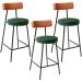 Kit 03 Banquetas Baixa Cozinha Sala Jantar Bancada Milão L02 Couríssimo Camel Verde - Lyam Decor