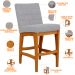 Kit 03 Banquetas Baixa Para Cozinha Bancada Bar Sala Jantar Fixa Mila L02 Suede Cinza - Lyam Decor