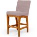 Kit 03 Banquetas Baixa Para Cozinha Bancada Bar Sala Jantar Fixa Mila L02 Suede Rosê - Lyam Decor