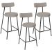 Kit 03 Banquetas Baixa Para Cozinha Sala De Jantar Bancada Milão L02 Linho Bege - Lyam Decor