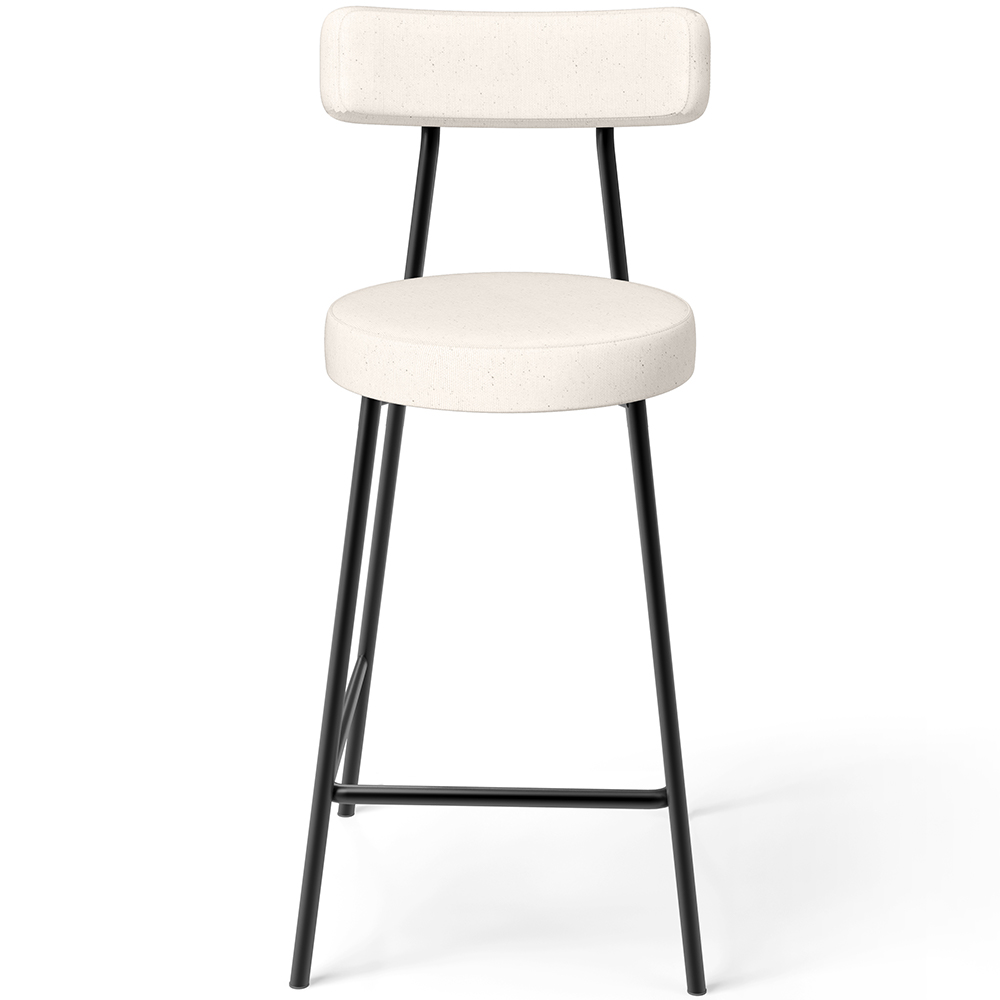 Kit 03 Banquetas Baixa Para Cozinha Sala De Jantar Bancada Milão L02 Linho Cru - Lyam Decor