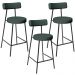 Kit 03 Banquetas Baixa Para Cozinha Sala De Jantar Bancada Milão L02 Linho Verde Musgo - Lyam Decor