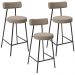 Kit 03 Banquetas Baixa Para Cozinha Sala De Jantar Bar Bancada Milão L02 Bouclê Bege - Lyam Decor