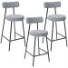 Kit 03 Banquetas Baixa Para Cozinha Sala De Jantar Bar Bancada Milão L02 Bouclê Cinza - Lyam Decor