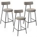 Kit 03 Banquetas Baixa Para Cozinha Sala De Jantar Bar Bancada Milão L02 Bouclê Creme - Lyam Decor