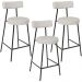 Kit 03 Banquetas Baixa Para Cozinha Sala De Jantar Bar Bancada Milão L02 Bouclê Cru - Lyam Decor