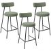 Kit 03 Banquetas Baixa Para Cozinha Sala De Jantar Bar Bancada Milão L02 Bouclê Oliva - Lyam Decor