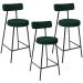Kit 03 Banquetas Baixa Para Cozinha Sala De Jantar Bar Bancada Milão L02 Bouclê Verde - Lyam Decor