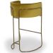 Kit 03 Banquetas Decorativa Fixa Base de Aço Bronze Betina D02 Veludo Mostarda C-260 - Lyam Decor