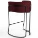 Kit 03 Banquetas Decorativas Fixa Base de Aço Preto Betina D02 Veludo Marsala C-278 - Lyam Decor