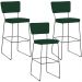 Kit 03 Banquetas Para Cozinha Sala De Jantar Base Em Aço Allana L02 Suede Verde Musgo - Lyam Decor