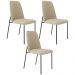 Kit 03 Cadeiras Decorativa Estofada Para Sala De Jantar Bella L02 Linho Bege Escuro - Lyam Decor