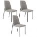 Kit 03 Cadeiras Decorativa Estofada Para Sala De Jantar Bella L02 Linho Cinza Escuro - Lyam Decor