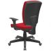 Kit 03 Cadeiras Escritório Diretor Office Giratória Preto Alta Flexi P03 Poliéster Vermelho - Lyam