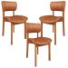 Kit 03 Cadeiras Para Sala de Jantar Cozinha Living Estofada Dara L02 Couríssimo Camel - Lyam Decor