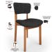 Kit 03 Cadeiras Para Sala de Jantar Cozinha Living Estofada Dara L02 Linho Chumbo - Lyam Decor