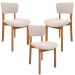 Kit 03 Cadeiras Para Sala de Jantar Cozinha Living Estofada Dara L02 Suede Bege - Lyam Decor