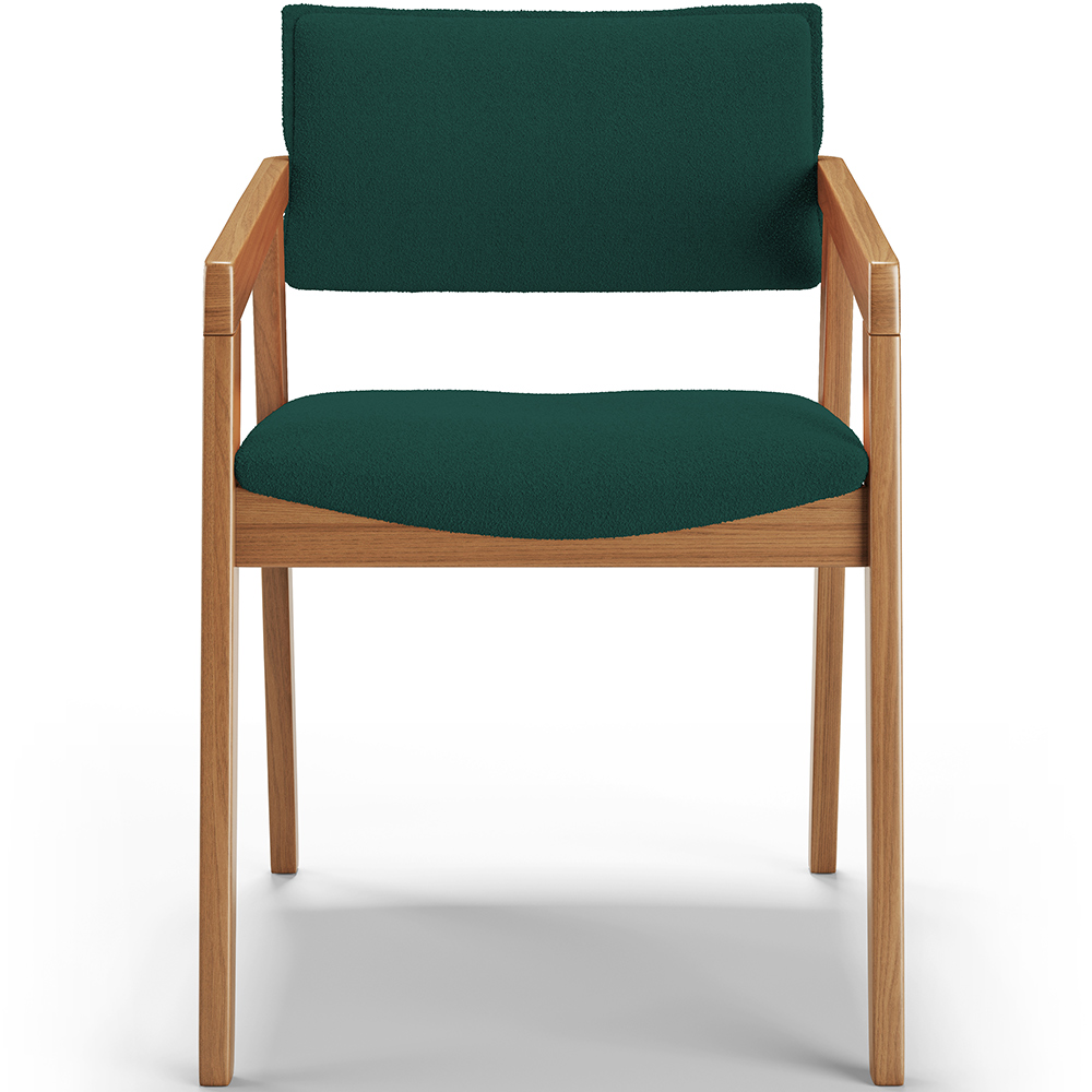 Kit 03 Cadeiras Para Sala de Jantar Estar Living Giorgia B04 Bouclê Verde - Lyam Decor