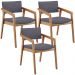 Kit 03 Cadeiras Para Sala de Jantar Estar Living Giorgia B04 Suede Cinza - Lyam Decor