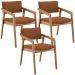 Kit 03 Cadeiras Para Sala de Jantar Estar Living Giorgia L02 Bouclê Terracota - Lyam Decor