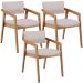 Kit 03 Cadeiras Para Sala de Jantar Estar Living Giorgia L02 Linho Bege - Lyam Decor