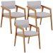 Kit 03 Cadeiras Para Sala de Jantar Estar Living Giorgia L02 Linho Cinza - Lyam Decor
