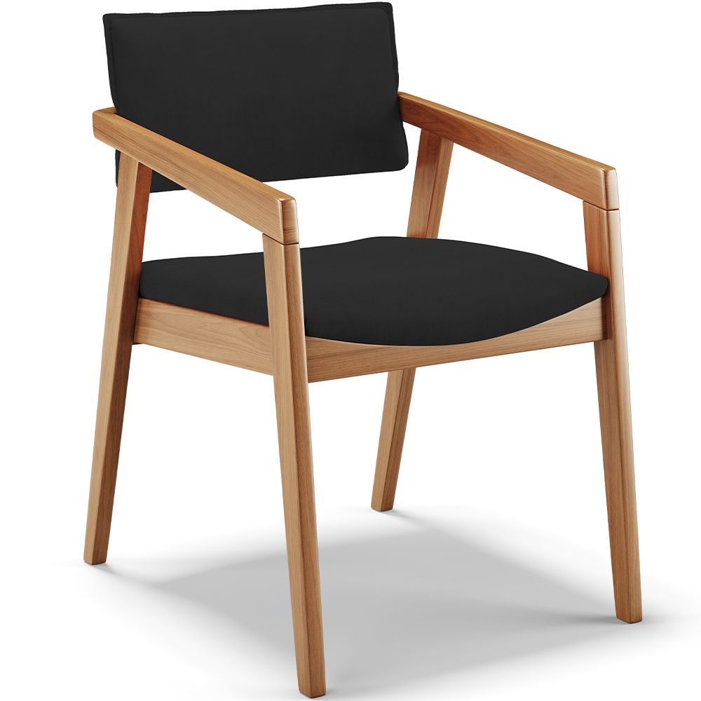 Kit 03 Cadeiras Para Sala de Jantar Estar Living Giorgia L02 Suede Preto - Lyam Decor