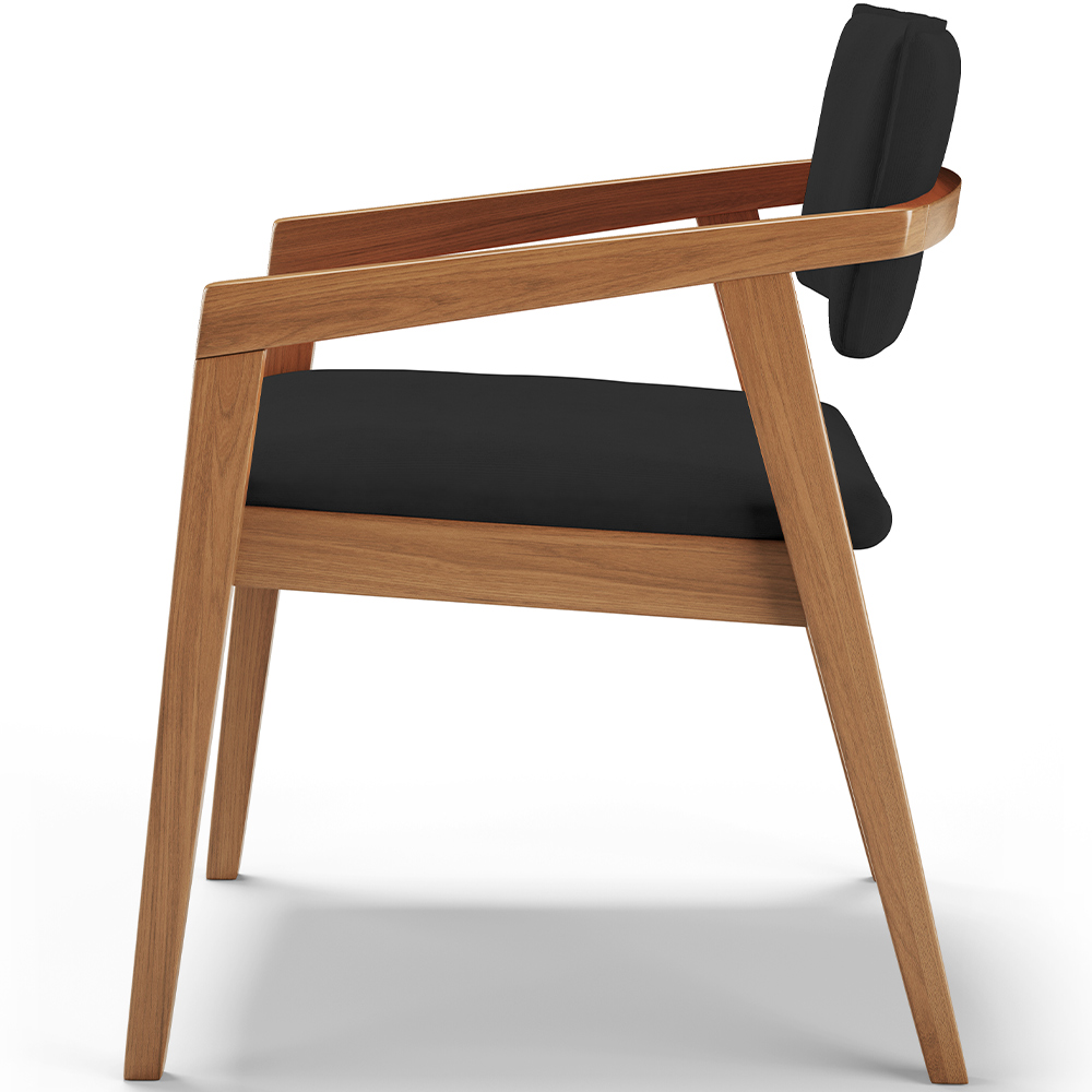 Kit 03 Cadeiras Para Sala de Jantar Estar Living Giorgia L02 Suede Preto - Lyam Decor