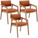Kit 03 Cadeiras Para Sala de Jantar Estar Living Giorgia L02 Tecido Terracota - Lyam Decor
