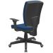 Kit 03 Cadeiras de Escritório Diretor Office Giratória Preto Alta Flexi P03 Poliéster Azul - Lyam