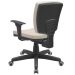 Kit 03 Cadeiras de Escritório Executiva Office Giratória Preto Baixa Flexi P03 Vinil Bege - Lyam