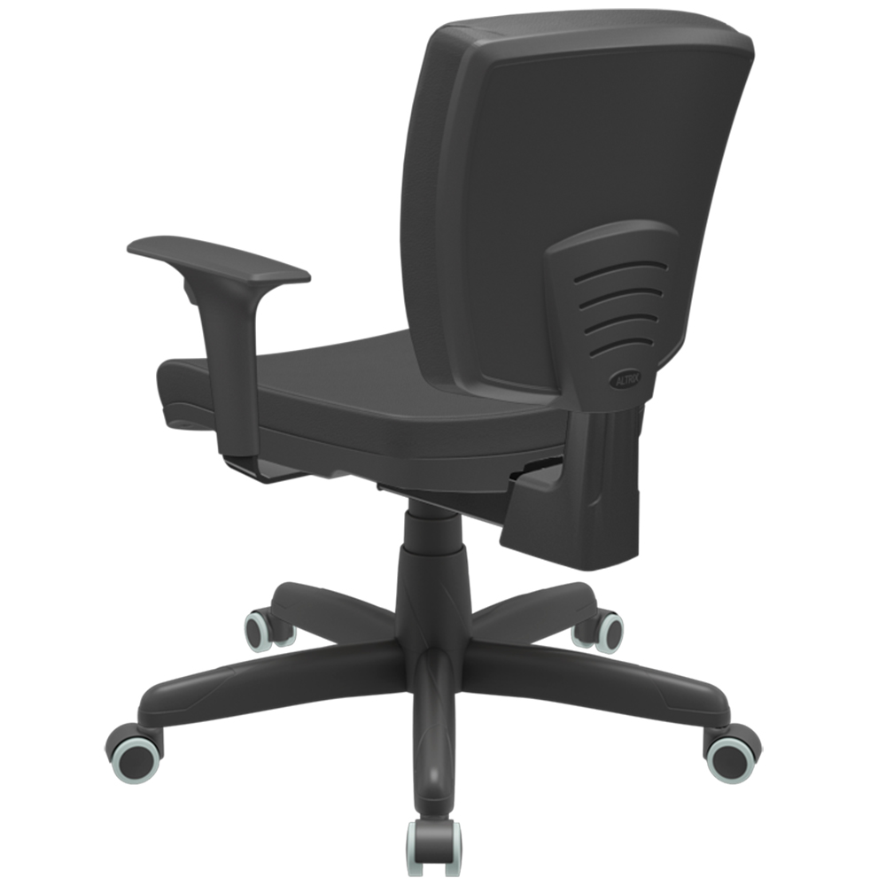 Kit 03 Cadeiras de Escritório Executiva Office Giratória Preto Baixa Flexi P03 Vinil Preto - Lyam