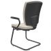 Kit 03 Cadeiras de Escritório Fixa Executiva Office Preto Slim Alta Flexi P03 Vinil Bege - Lyam