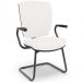 Kit 03 Cadeiras de Escritório Fixa Executiva Office Preto Slim Alta Flexi P03 Vinil Branco - Lyam