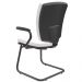 Kit 03 Cadeiras de Escritório Fixa Executiva Office Preto Slim Alta Flexi P03 Vinil Branco - Lyam