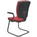 Kit 03 Cadeiras de Escritório Fixa Executiva Office Preto Slim Alta Flexi P03 Vinil Vermelho - Lyam
