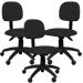 Kit 03 Cadeiras de Escritório Giratória Executiva Ergonômica Economy M02 Corano Preto - Lyam Decor