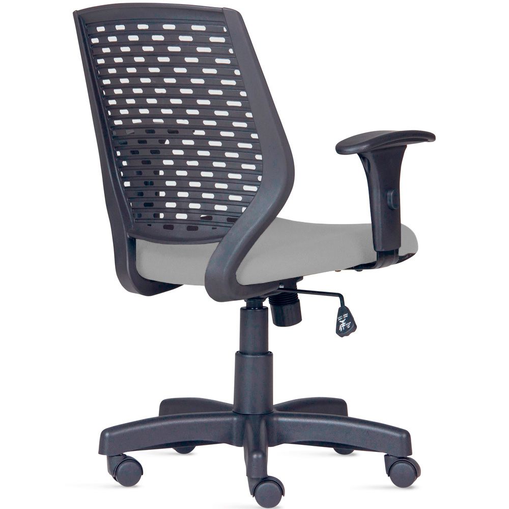 Kit 03 Cadeiras de Escritório Giratória Executiva Ergonômica Tech L02 Corino Cinza - Lyam Decor