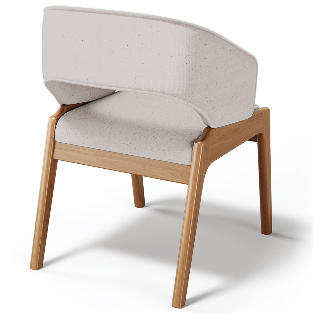 Kit 03 Cadeiras de Jantar e Estar Living Estofada Lince L02 Linho Bege - Lyam Decor