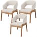 Kit 03 Cadeiras de Jantar e Estar Living Estofada Lince L02 Linho Cru - Lyam Decor