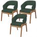 Kit 03 Cadeiras de Jantar e Estar Living Estofada Lince L02 Linho Verde Musgo - Lyam Decor