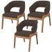 Kit 03 Cadeiras de Jantar e Estar Living Estofada Lince L02 Suede Marrom - Lyam Decor