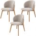 Kit 03 Cadeiras de Jantar e Estar Living Estofada Mia L02 Bouclê Bege - Lyam Decor